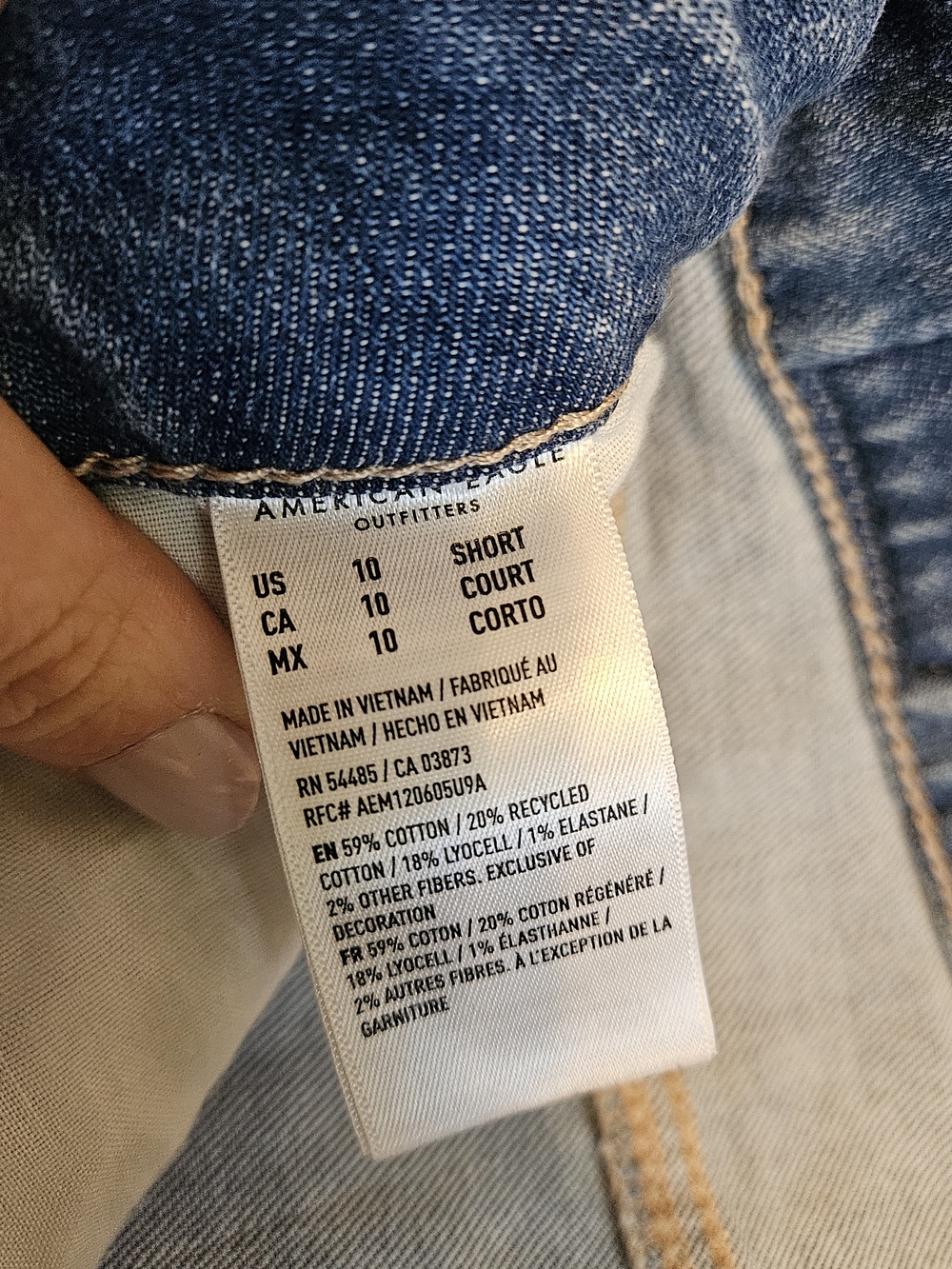 AE- Women's Curvy Super High-Rise Baggy Wide Leg Jeans SZ. 10 Short - Picture 5 of 5